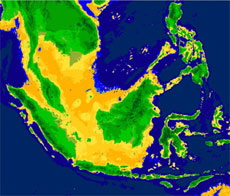 Drawn map of surrounding seas from sixteen thousand years ago